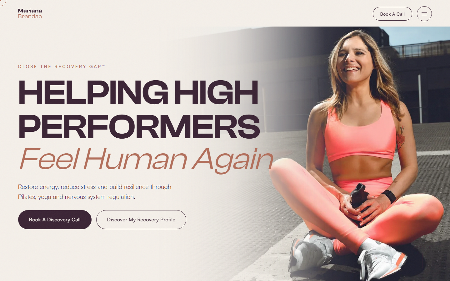 Mariana Brandao website after the Studio 48 redesign