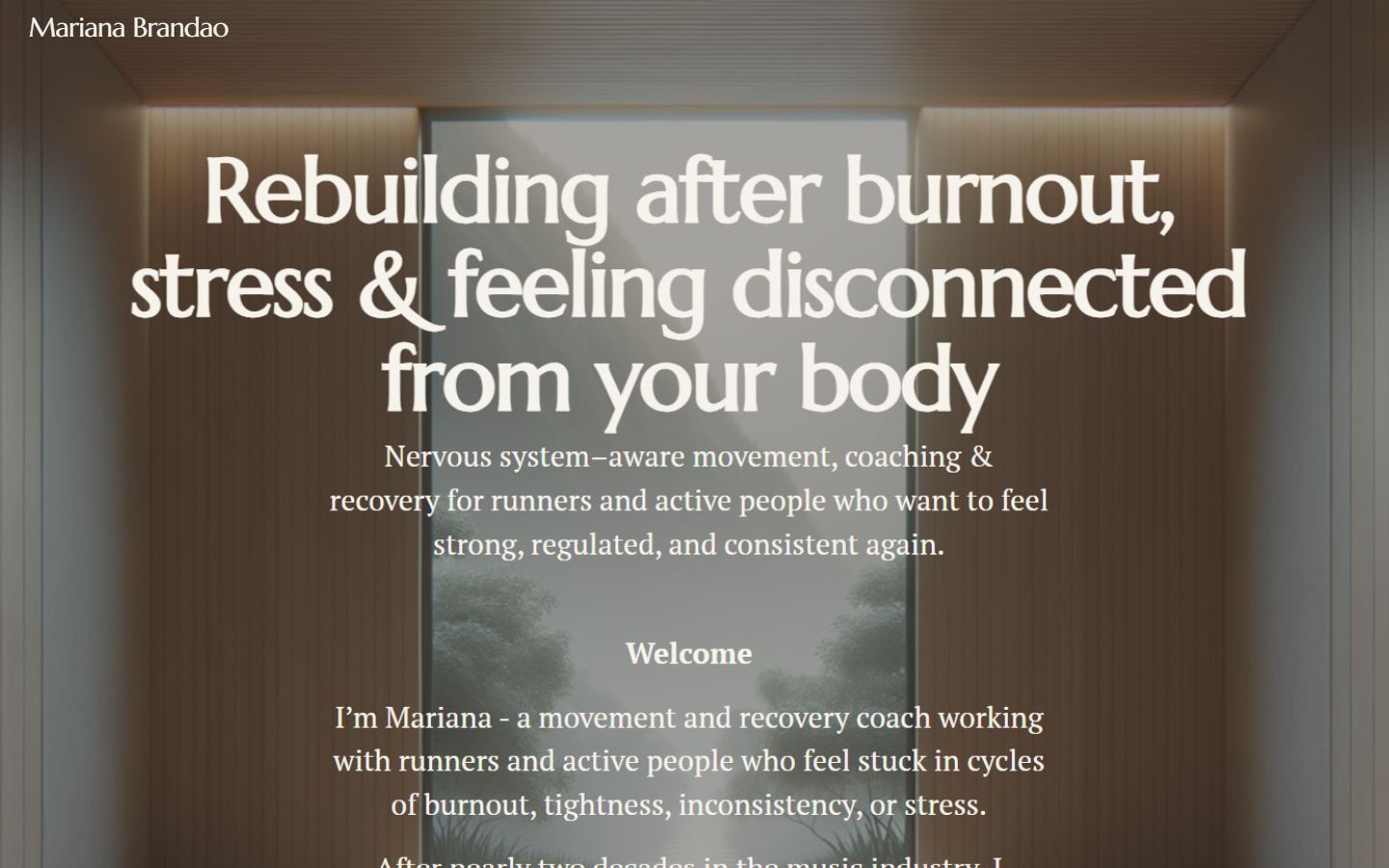 Mariana Brandao website before the Studio 48 redesign