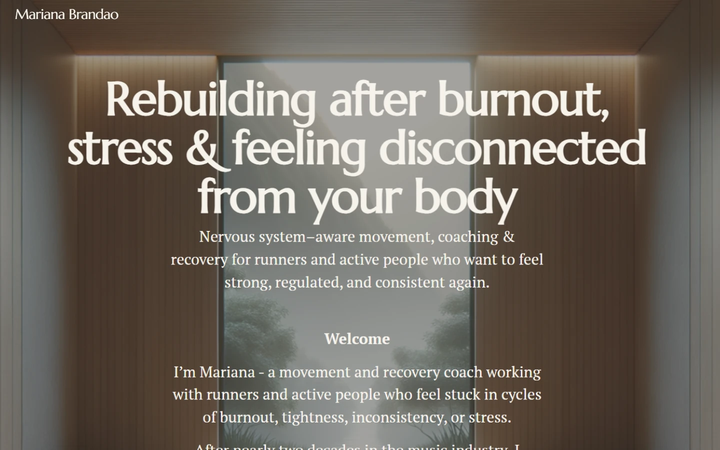 Mariana Brandao website before the Studio 48 redesign